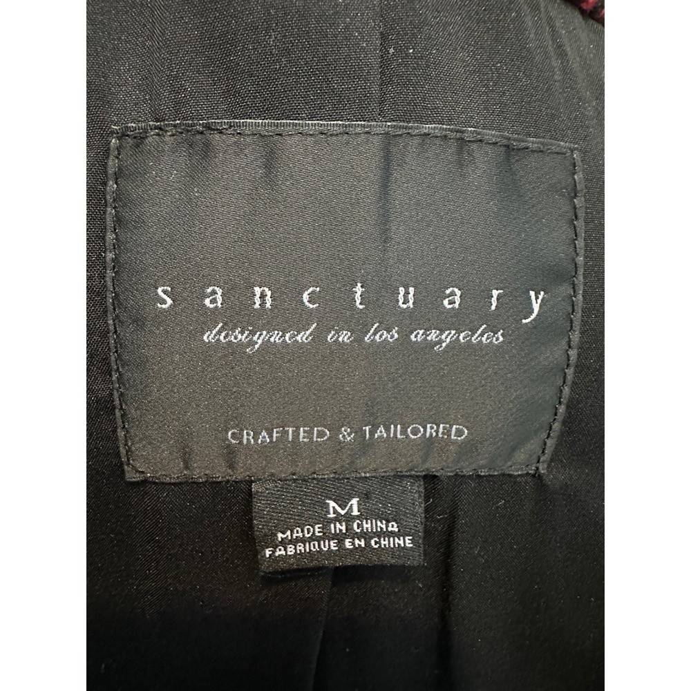 Sanctuary Womens Plaid Wool Blend Shacket Shirt Jacket Red Purple Black Size M - Picture 4 of 5